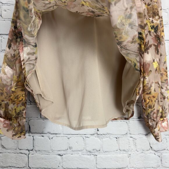 Anthropologie Greylin Bella Yoke Button Front Floral Jacquard Blouse Women's L - Picture 10 of 13